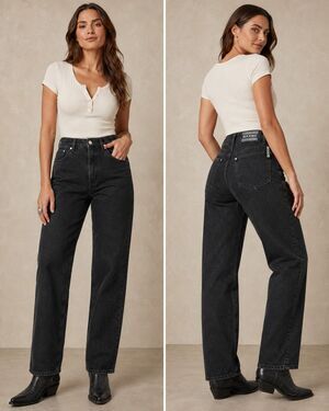 Vintage 90s Rockies Bareback Black Jeans Women 15/16 L Western Rodeo Straight